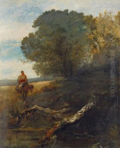 Landscape With Horseman by Adolf Schreyer