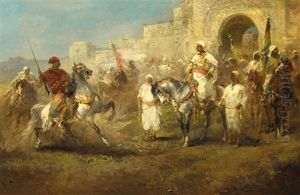 Auszug Der Krieger Aus Einer Orientalischen Stadt