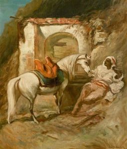 Beduine Mit Schimmel by Adolf Schreyer
