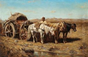 Pferdefuhrwerk by Adolf Schreyer