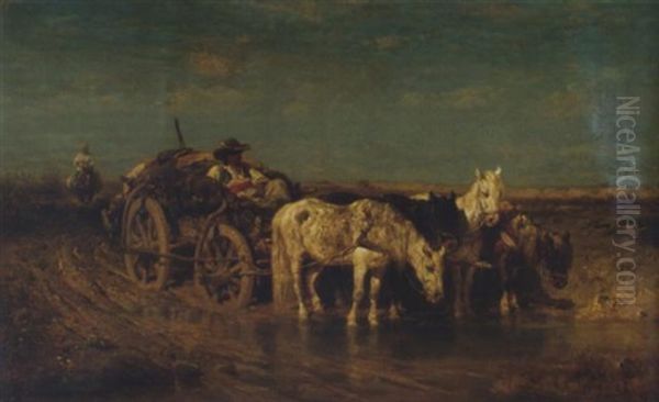 Wagon At Rest At The Water's Edge - view 1