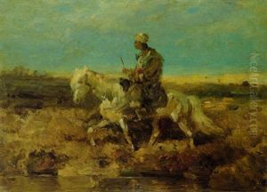 Walachischer Reiter An Einem Wasseer by Adolf Schreyer