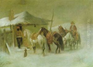 Halt In Der Winterlichen Puszta