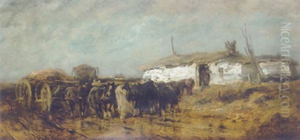 Pferdefuhrwerk In Der Puszta - view 1