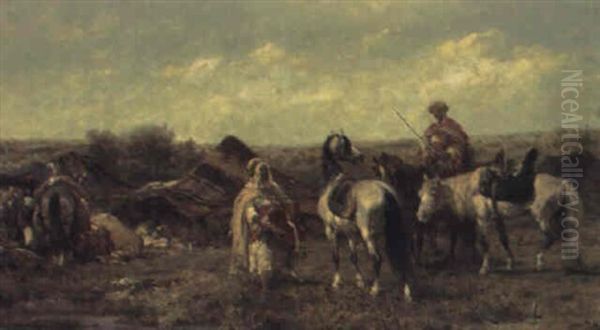Arab Horsemen At An Encampment - view 1