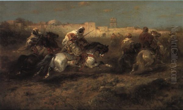 Arabs On The Charge With Fortress Beyond - view 1