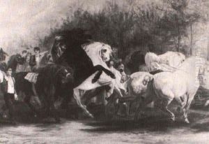 Study Of Horse Bazaar And Show With Handlers In New York State