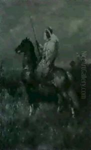 Beduine Zu Pferd An Einem Was-sertumpel