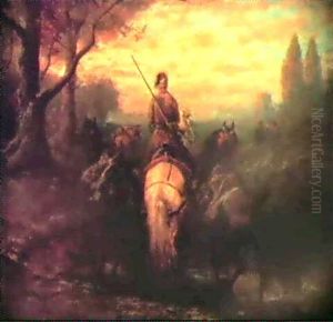 Tribesman On Horseback by Adolf Schreyer