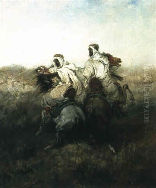 Zwei Arabische Reiter Auf Der Flucht - view 1