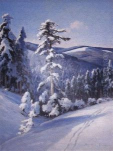 Schneebedekter Tannenwald by Franz Schreyer