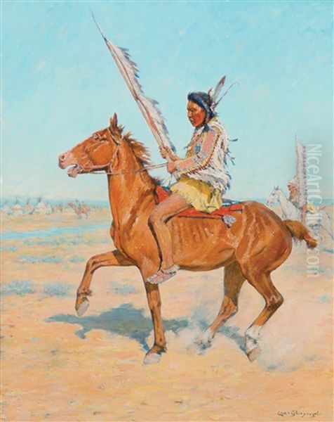 Mounted Indian Warrior - view 1