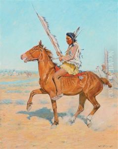 Mounted Indian Warrior by Charles Schreyvogel