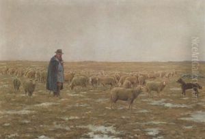 Hirte Mit Schafherde Hirte Mit Schafherde