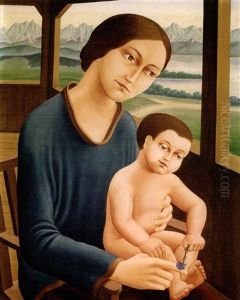 Mutter Mit Sohn by Georg Schrimpf