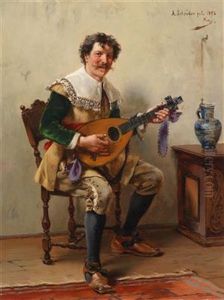Der Lautenspieler by Albert Friedrich Schroeder