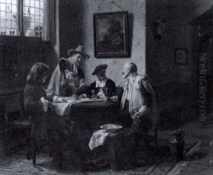 Bei Einem Glas Wein by Albert Friedrich Schroeder