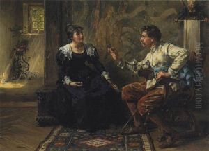 Junges Paar by Albert Friedrich Schroeder