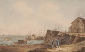 Extensive Coastal Shipping Scene by J P Bowring