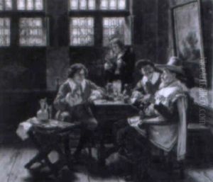 Hollandische Wurfelspieler Aus Dem 17. Jh. In Einer Stube by Albert Friedrich Schroeder