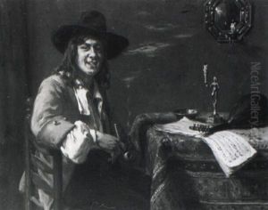 Ein Lautenspieler by Albert Friedrich Schroeder