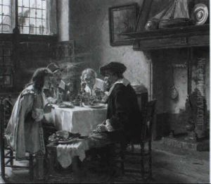 Die Herrenrunde by Albert Friedrich Schroeder
