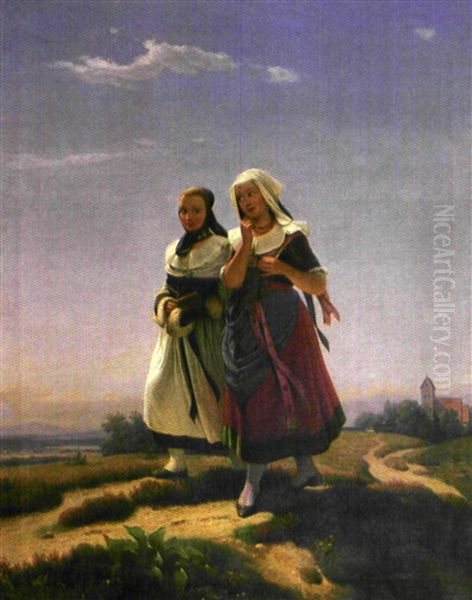 Fillettes Dans La Campagne - view 1
