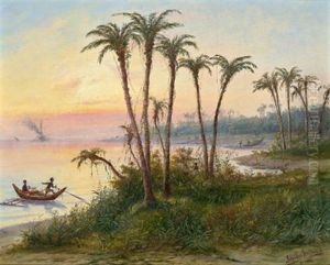 Afrikanische Kustenlandschaft Mit Dampfsegler