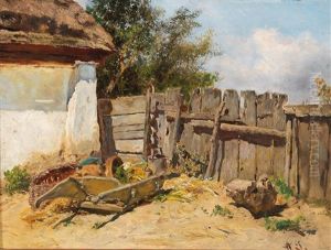 In The Farmhouse Garden by Anton Schroedl