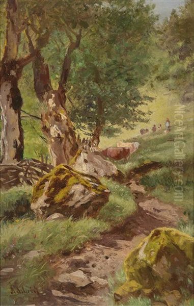 Landschaft Mit Tiergruppe - view 1