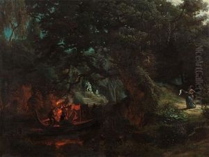 Recital In The Park by Adolf Schroedter
