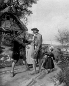 Uckermarker Landleute Vom Markte Zuruckkehrend, Im Gesprach Uber Politik by Adolf Schroedter