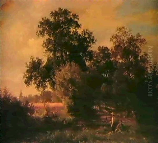 Fishing In A River Landscape - view 1