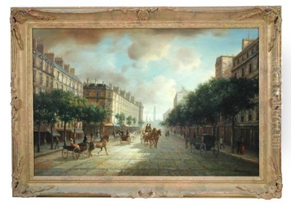 Carriages In A Busy Street - view 1