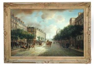Carriages In A Busy Street Carriages In A Busy Street