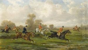 Jagdgesellschaft (+ Another; Pair) by Alfred von Schroetter