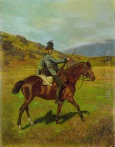 Osterreichischer Grenzjager Zu Pferd Auf Einer Hochebene by Alfred von Schroetter