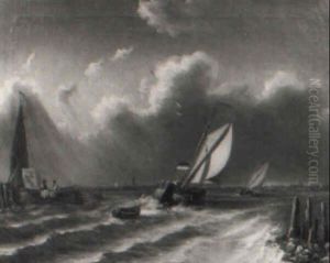Segelboote Bei Aufziehendem Gewitter by Franz Von Schrutek De Monte Sylva
