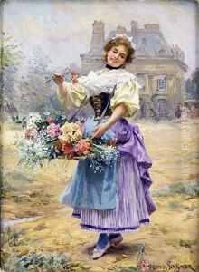 The Flower Girl by Louis Marie de Schryver
