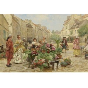 Un Marche Au Xviiie Siecle by Louis Marie de Schryver