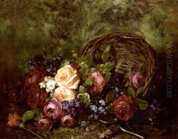 Bouquet De Roses Dans Un Panier - view 1