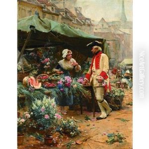 The Flower Seller by Louis Marie de Schryver