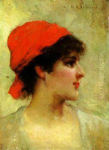 Portrait Of A Young Woman With A Red Turban Portrait Of A Young Woman With A Red Turban