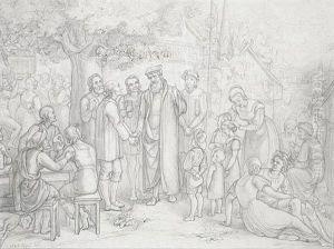 Der Neue Schullehrer, Von Seinem Amtsvorganger Dem Schulzen Vorgestellt (preliminary Study) by Emil Gottlieb Schuback