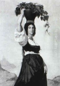 Portrait Einer Jungen Frau Aus Den Albaner Bergen by Ferdinand Schubert