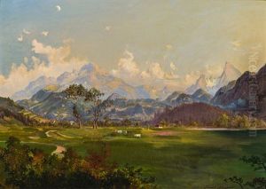 Blick Von Aigen Auf Den Grosen Goll, Watzmanngebirge
