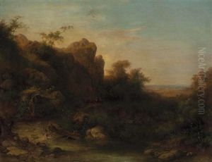 Felsformation Im Waldviertel (graslhohle), Im Hintergrund Stadtsilhouette Von Horn? Felsformation Im Waldviertel (graslhohle), Im Hintergrund Stadtsilhouette Von Horn?