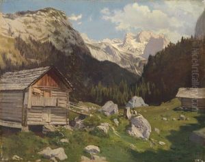 Blick Auf Den Dachstein Von Der Hinteren Scharwandalm Aus by Carl Schuch