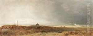 Gathering Clouds Over Coastal Landscape by Werner Wilhelm Gustav Schuch