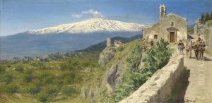 Motiv Aus Taormina Mit Blick Auf Den Atna
